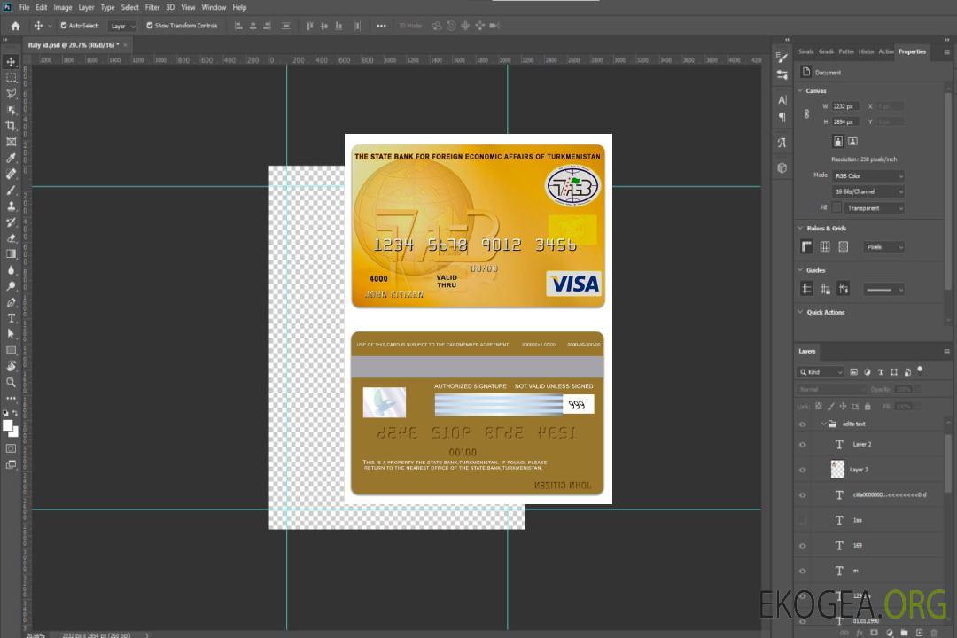Turkménistan La carte visa de la Banque d'État template